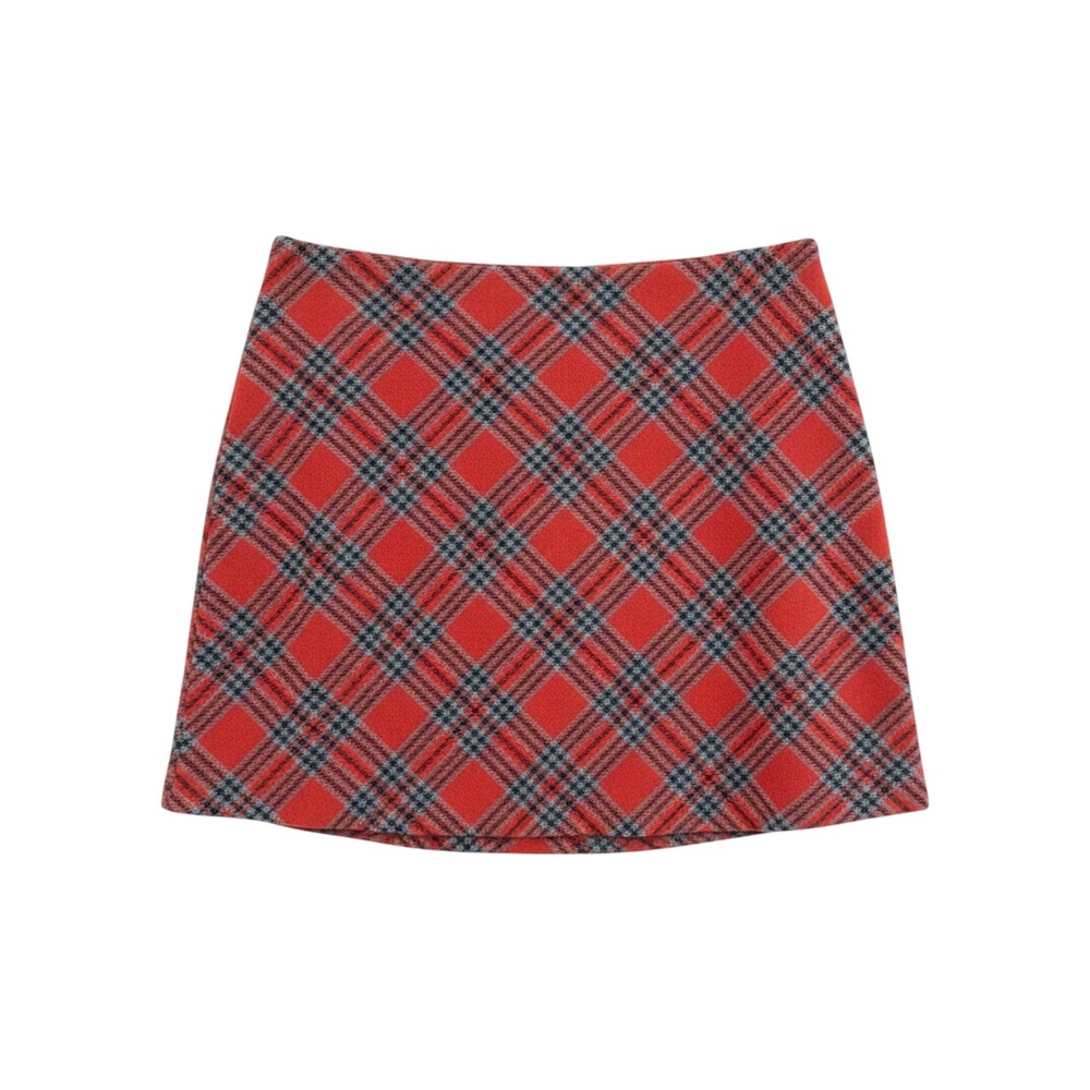 Vintage 90s 35th & 10th Plaid Mini Skirt Womens 13‎ Academia Preppy Red Tartan